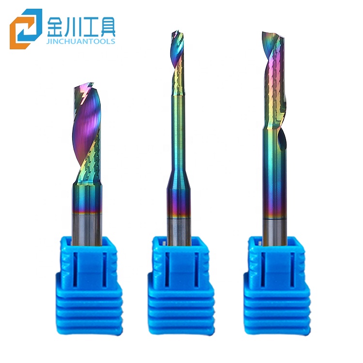 8mm Single Flute Aluminum Dedicated End Mill Cutter Door Window Router Bits Colorful Coating OEM Customized Support MOQ 10 Pcs