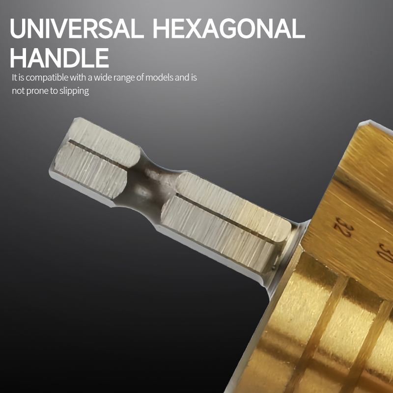 Hexagonal Handle Straight groove Titanium Plated Step Drill 3-12/4-12/4-20 Boxed Reaming Step Drill Pagoda Drilling Bit Set
