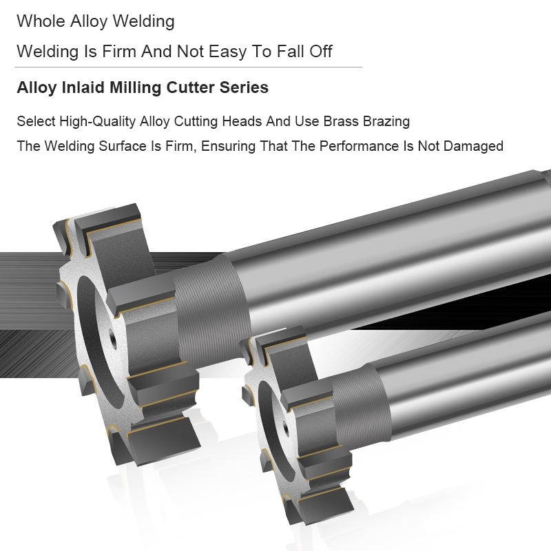 YG8 Alloy T-Slot Milling Cutter Tungsten Steel Rough Inserted Straight Shank Hardness Metal Keyway Endmills Tools for CNC