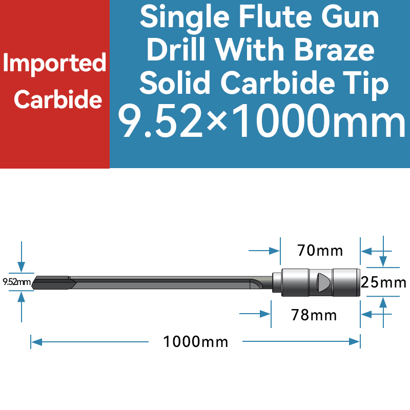 Solid Carbide Tip Deep Hole Drilling CNC Gun Drill