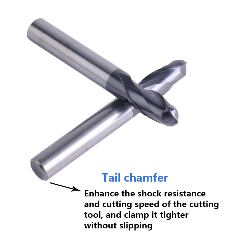CNC Router Ball HRC45 End Mill Cutter 2 Flutes Carbide Ball Nose Straight Roughing Corn Teeth Engraving Cutting Machine OEM