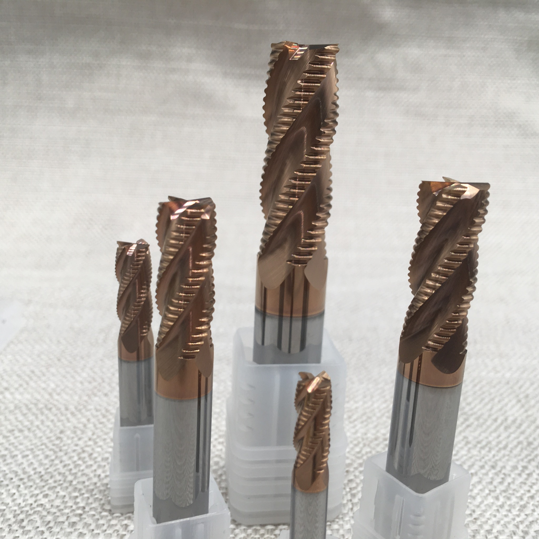 Solid Carbide Wave 4 Flutes Roughing Spiral End Mill 3mm 30mm Shank Multi Edges Roughing Milling Cutter for Steel Customized OEM