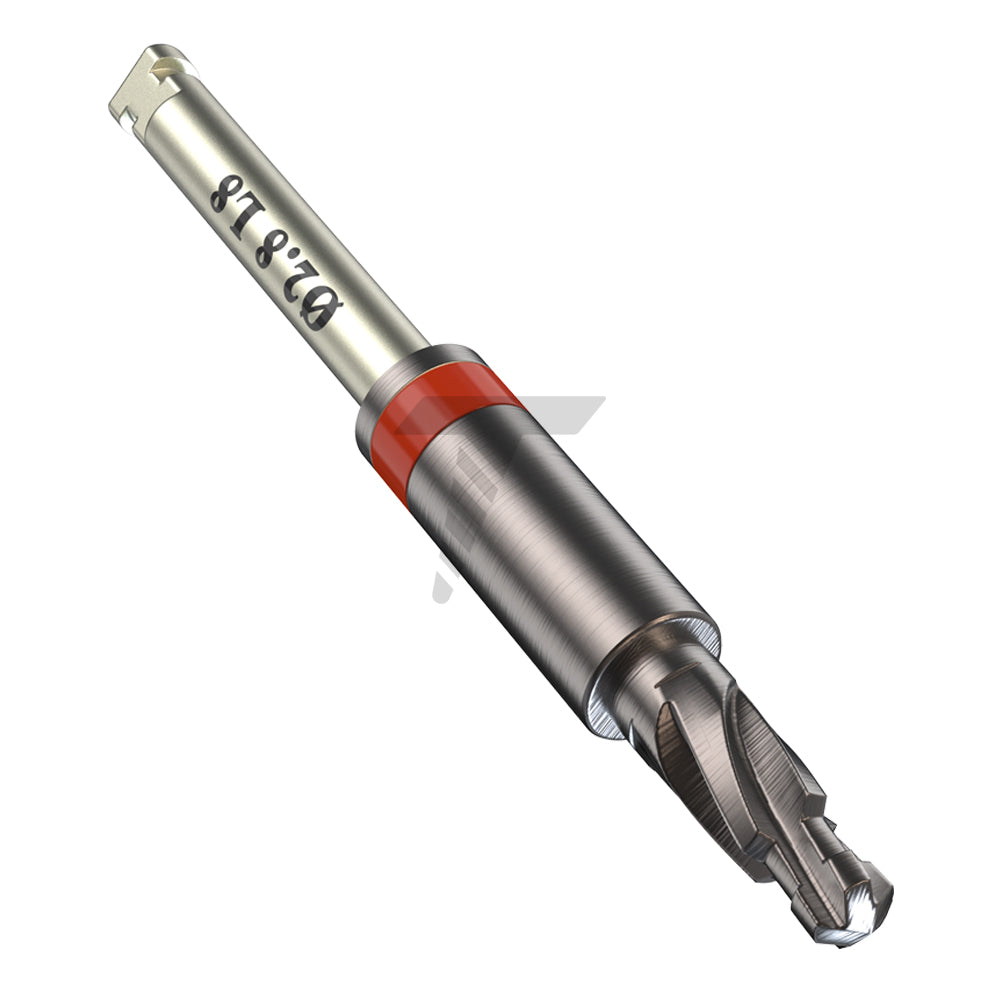 DLC Step&amp;Stop Integral Drills 02.8mm, Red Color Coded Made of Stainless Steel with Carbon DLC Coating
