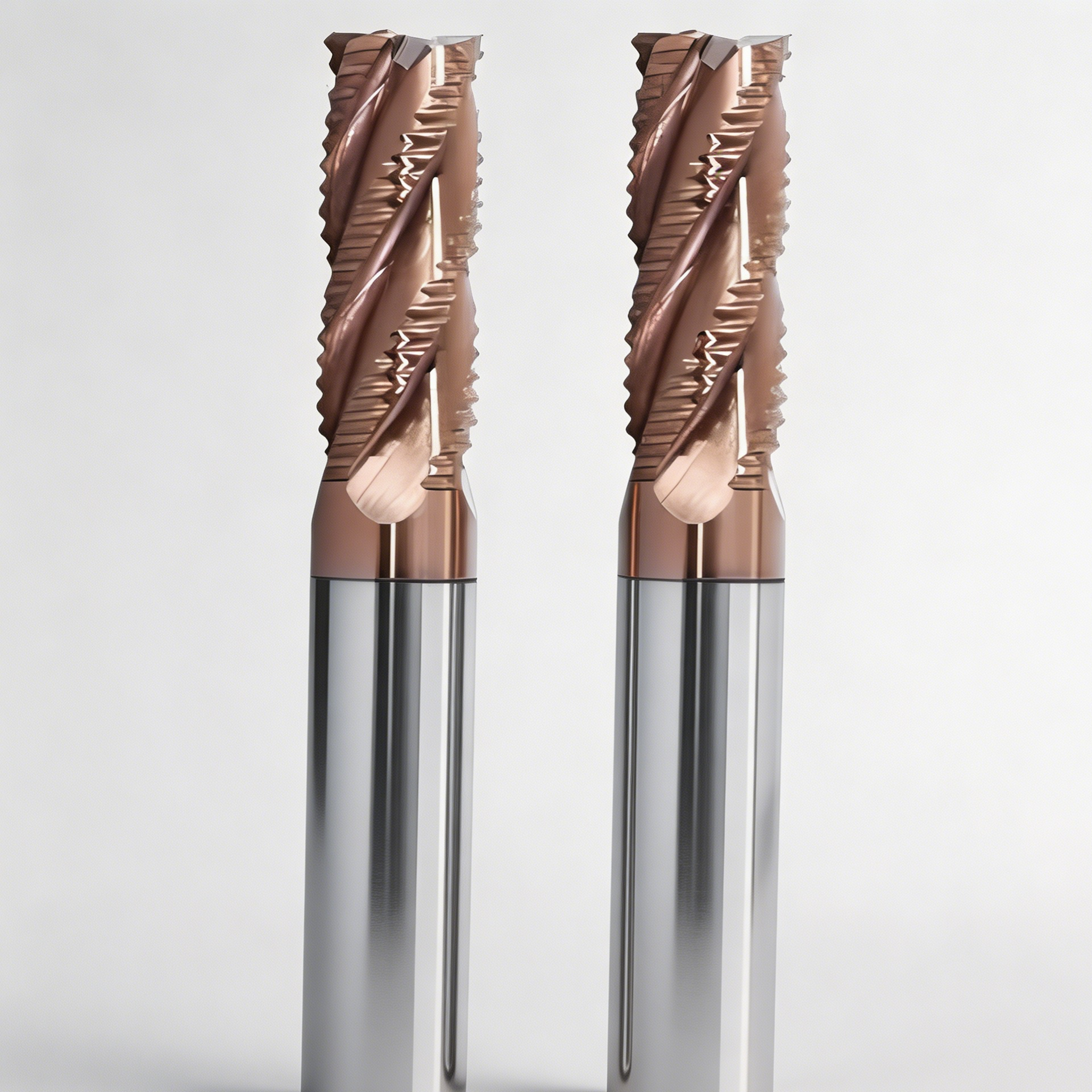 Solid Carbide Wave Edge Roughing End Mill Straight Shank High Efficiency CNC Metal Rough Machining Tool