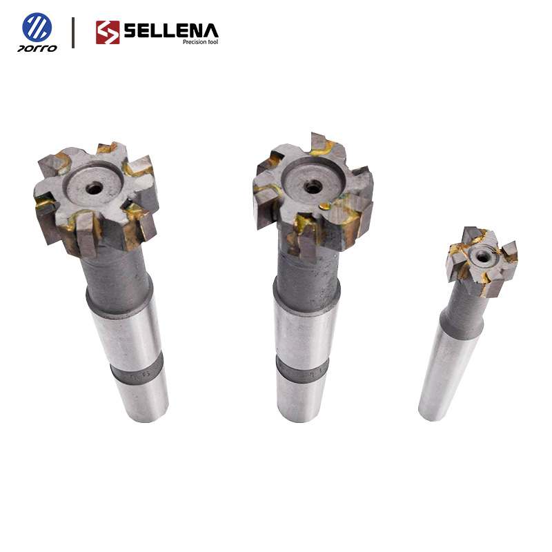Welded YG8 Alloy T-Slot Milling Cutter Tungsten Steel Rough Inserted Straight Shank for Hardness Metal Keyway Endmills Tool