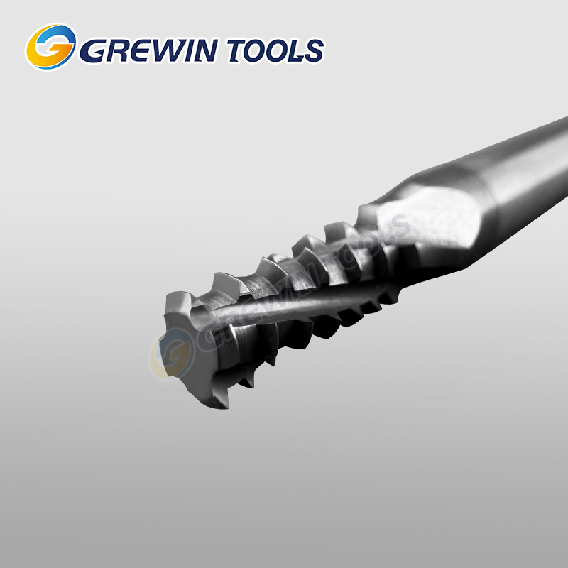 Grewin 60&deg; Metric Staggered Tooth Full Profile Thread Mill Anti-Vibration for Steel Stainless Steel