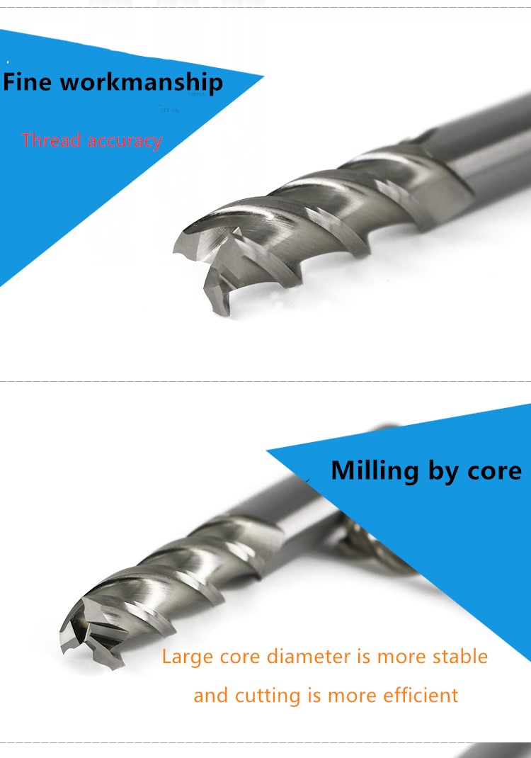 3 Flute 1.5mm-20mm Straight Handle Keyway White Steel Milling Cutter HSS End Mill CNC Router Milling