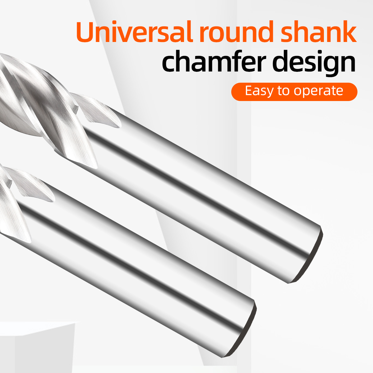 4 Flute CNC Router Milling HSS End Mill Carbide Straight Shank Keyway White Steel Milling Cutter