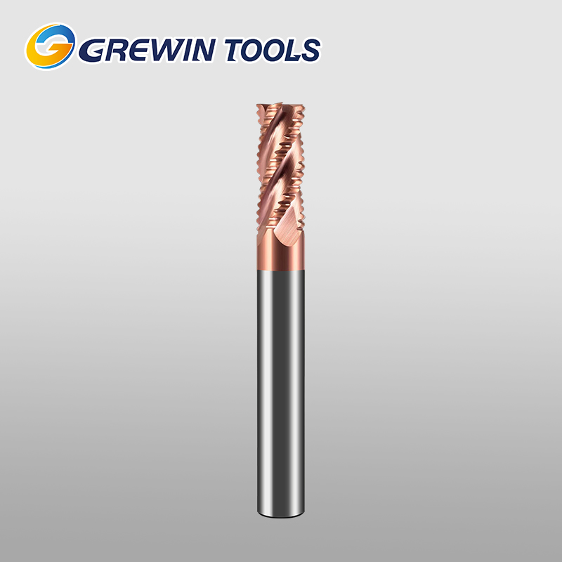 Grewin 4 Flute Roughing End Mill Basic Type Wave Edge Nano Coated Milling Cutter for Alloy Steel Die Steel Cast Iron