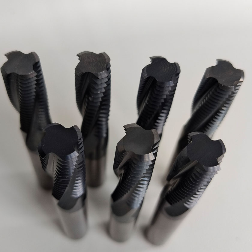 CNC45 55 60 Deg Multi-function Carbide Tungsten Steel Whole Teeth Thread Milling Cutter Full Teeth Solid Carbide Thread End Mill