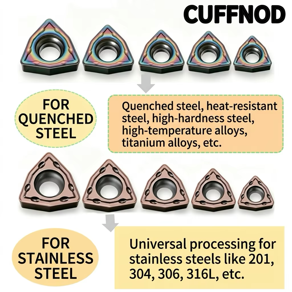CUFFNOD WCMT WCMX Indexable U Drill Inserts for CNC Lathe Machine High Hardness Carbide WC Type Drilling Tips for Metalworking