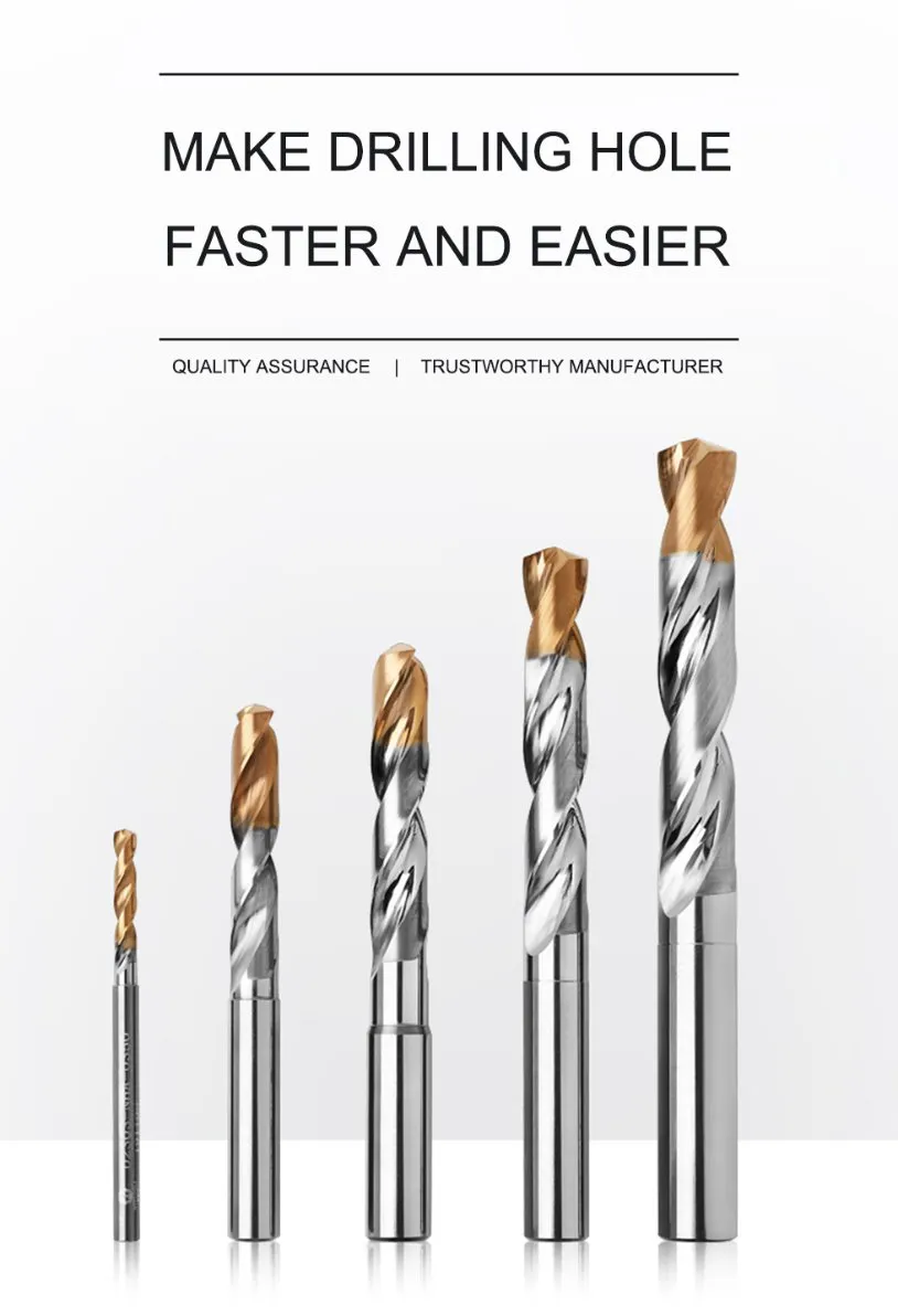 5D Tungsten Solid Carbide Drill Bits for Hardened Steel
