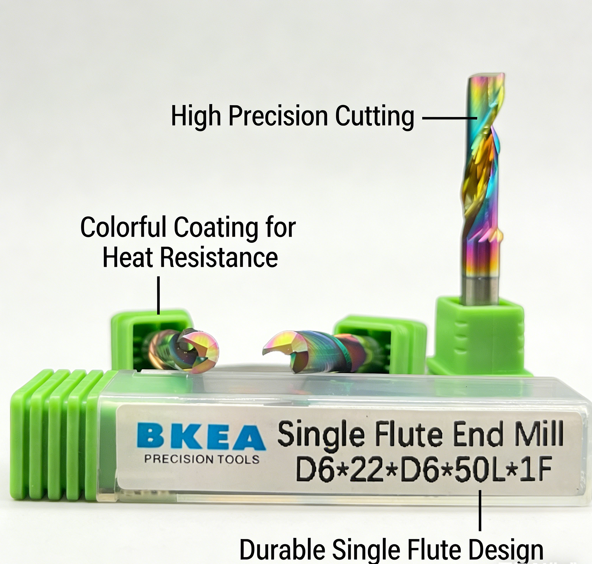 High Precision DLC Coating End Mill Aluminum High-Speed HRC 55 Solid Carbide Single Flute End Mill CNC