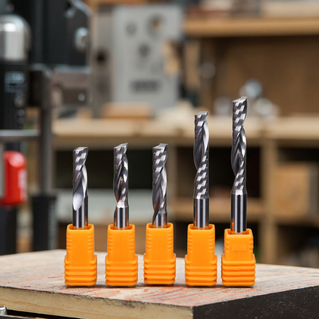 Hot Sale Single Flute Router Bits MDF Drills Forstner Woodworking Wood Carbide Acrylic Edge Milling Cutter End Mills CNC 55HRC