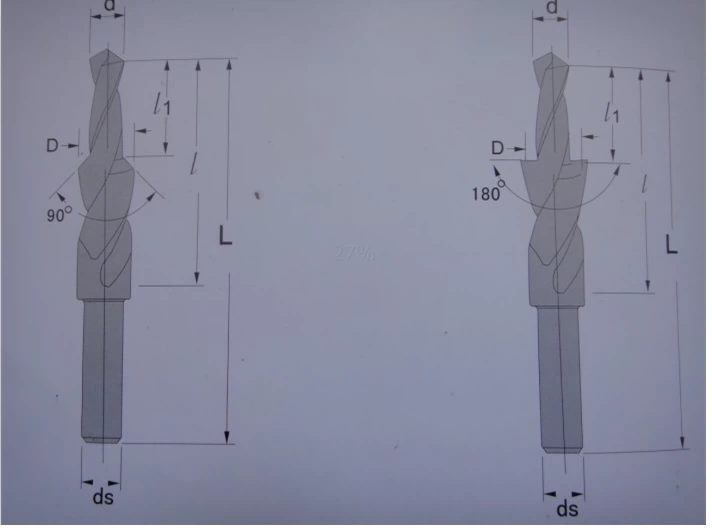 Two-stage Step Drill Countersunk Hole/countersunk Screw Step Drill M3/4/5/6/8/10/12*90/180 Degrees