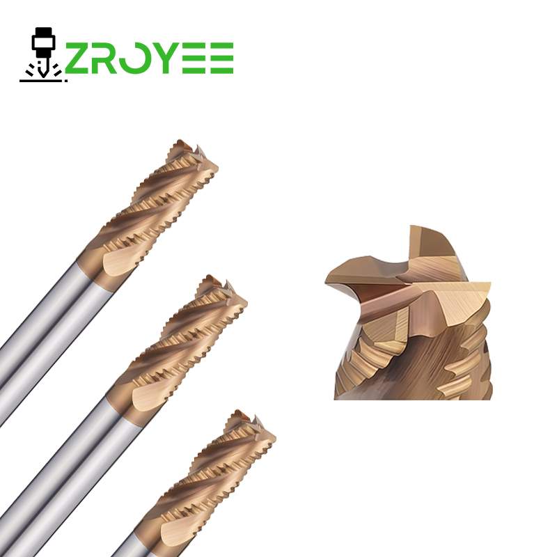 High Speed Steel Roughing End Mill Wave Edge Rough Machine Cutter HRC65 AlTin OEM for CNC Machining Center Steel/Stainless