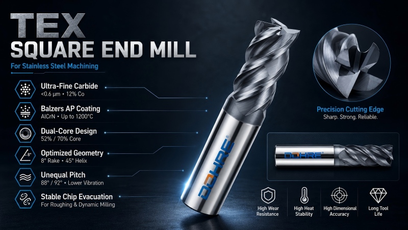 HRC55 4 Flute High Quality Milling Cutter Tungsten Solid Carbide End Mills for Stainless Steel Cost-effective CNC Endmill