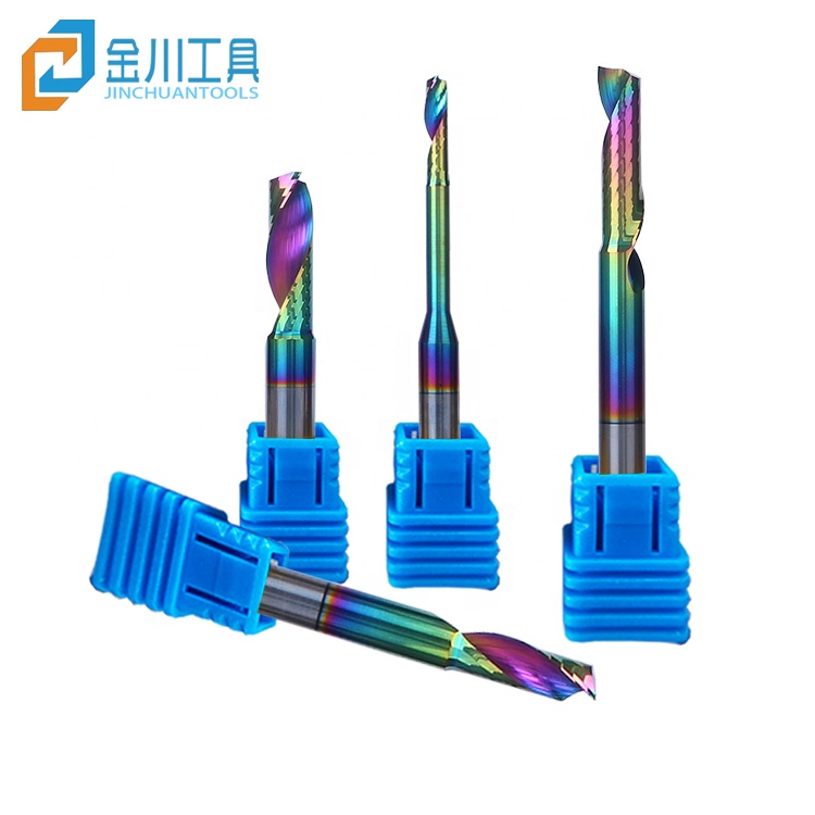 8mm Single Flute Aluminum Dedicated End Mill Cutter Door Window Router Bits Colorful Coating OEM Customized Support MOQ 10 Pcs