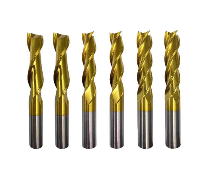 Cobalt-Containing Titanium-Coated High-Speed Steel End Mill 4 Flutes/3 Teeth 2 Flutes Straight Shank Keyway Milling Cutter