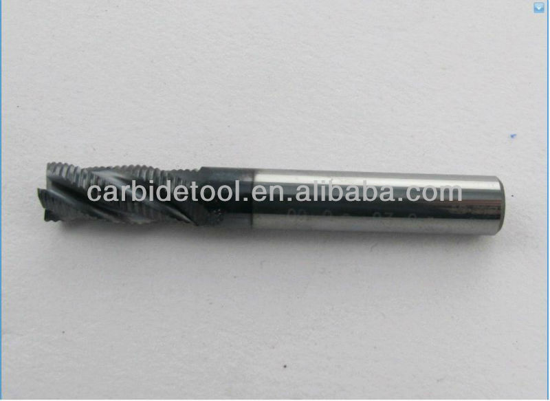High Hardness Tungsten Carbide End Mill 12mm Wave Blade Cutters Solid Roughing CNC Mode Straight Tin-Coated OEM/ODM Customizable