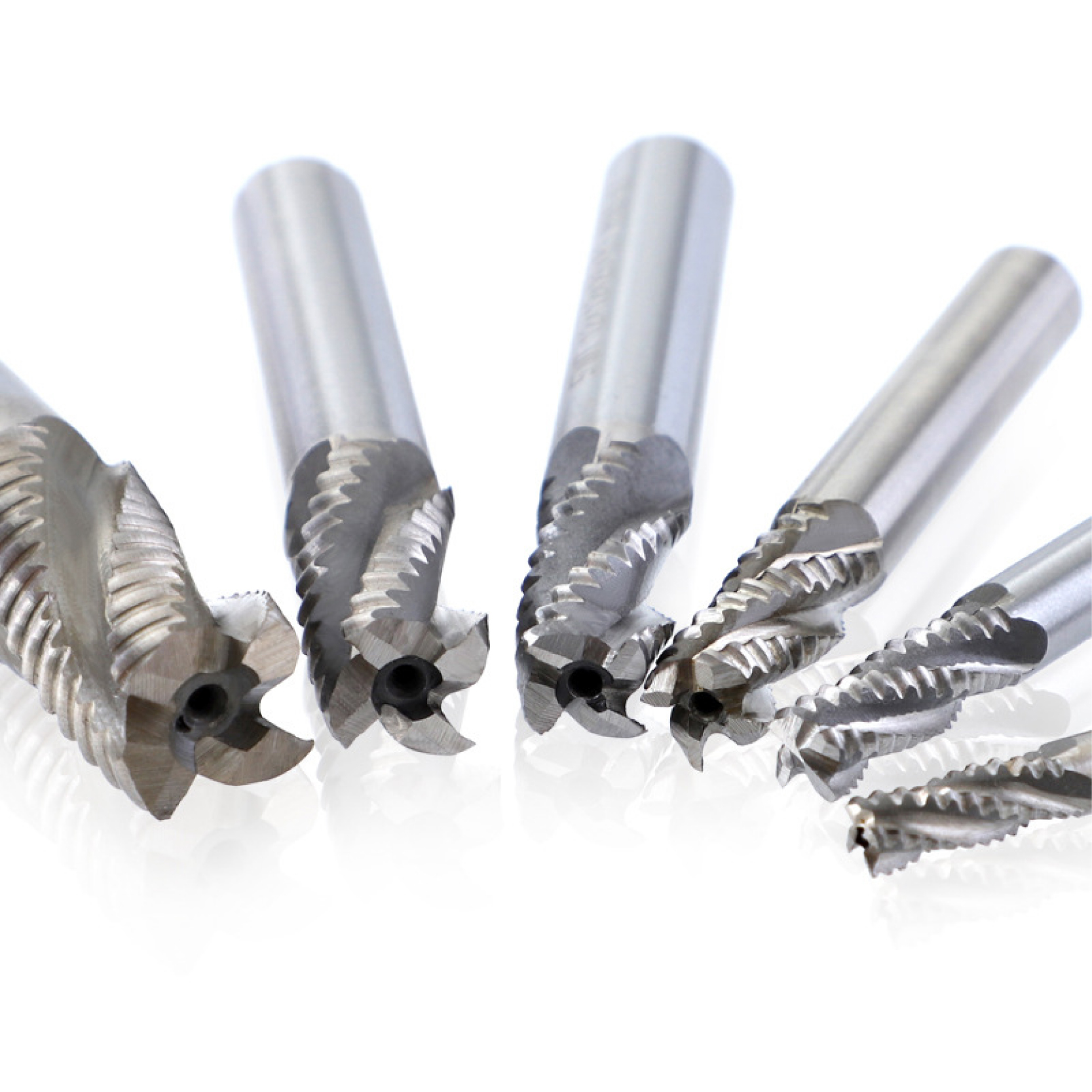 High Speed Steel Tin Coated 4 Flute 35 Helix Angle Wave Edge End Milling Cutter for Roughing Aluminum ODM OEM HRC 65