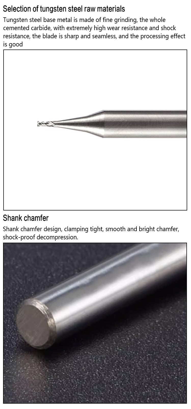 High Quality Customized Hard Metal Milling Cutter - Micro-flat End Mill CNC Tools for Aluminum