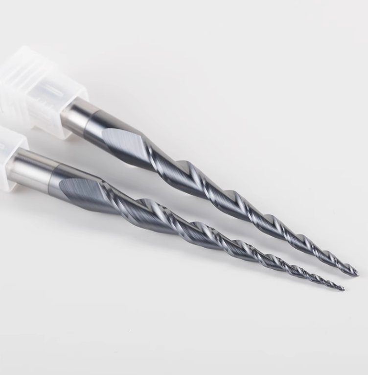 ZY/OEM Carbide Taper Ball Nose End Mill TiSiN Coated 2 Flutes 55HRC ODM/OEM High-Speed Cutting Stainless Steel Alloy Steel Model