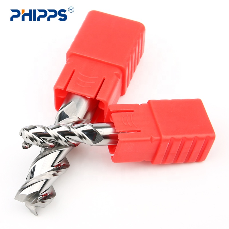 PHIPPS HRC 55 3 Flute Uncoated Endmill Aluminum Tungsten Carbide Square End Mill Cutter for Aluminum