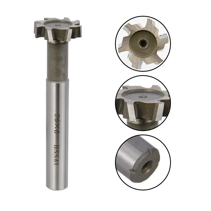 T-Slot Milling Cutter Straight Shank Carbide End Mill Welding Carbide Cutter Tungsten Steel Keyseat Cutter for Metal