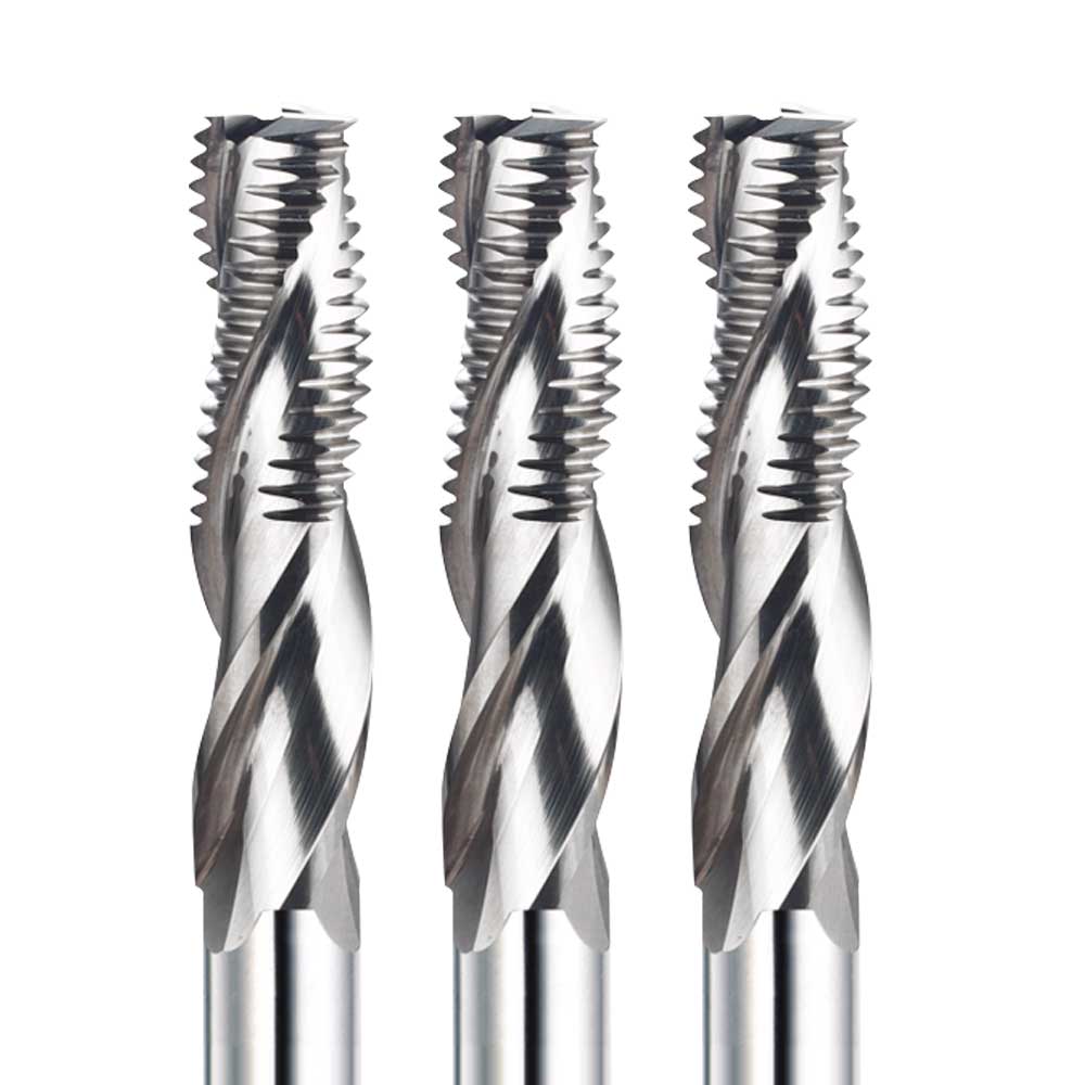 SLANK Tungsten Carbide Wood Rough EndMills Three Flutes Ripple Roughing Milling Cutter Steel Spiral Roughing End Mills