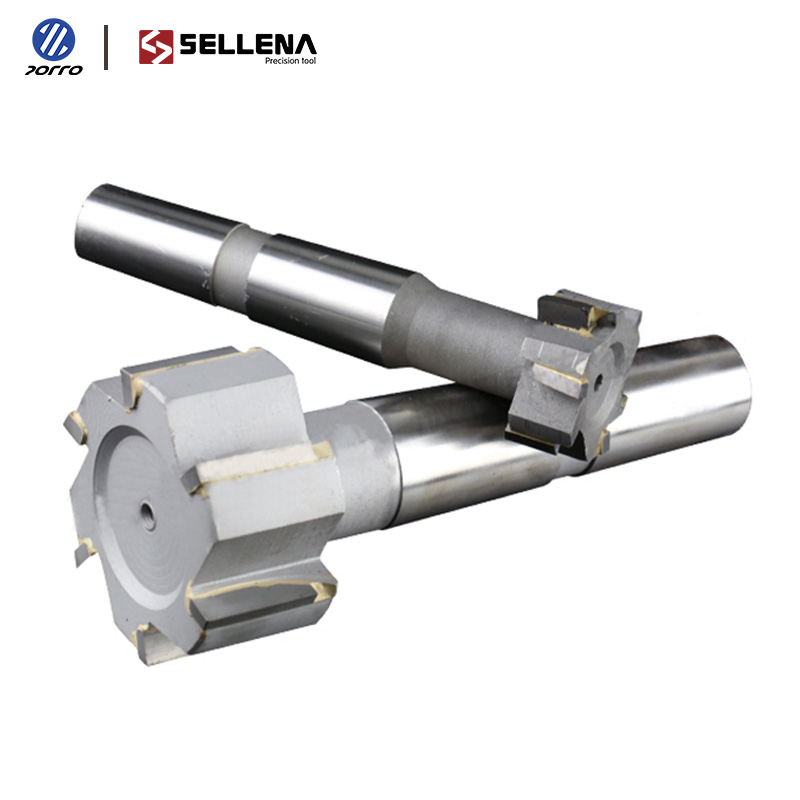 Welded YG8 Alloy T-Slot Milling Cutter Tungsten Steel Rough Inserted Straight Shank for Hardness Metal Keyway Endmills Tool