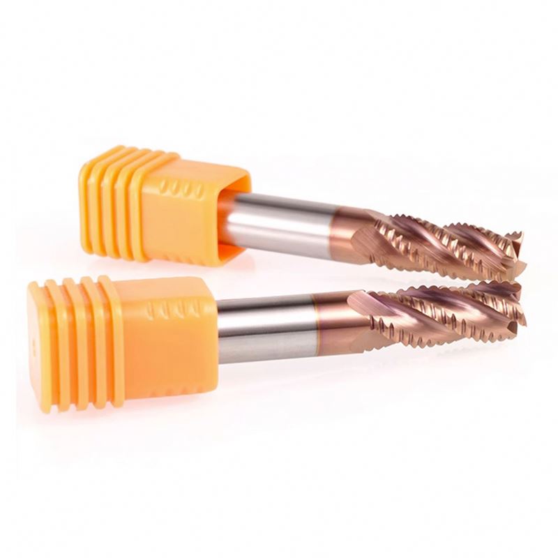 8mm Carbide Roughing End Mill 55&deg; 4-Flute Wave Design for Steel CNC Milling Cutter with Straight Shank