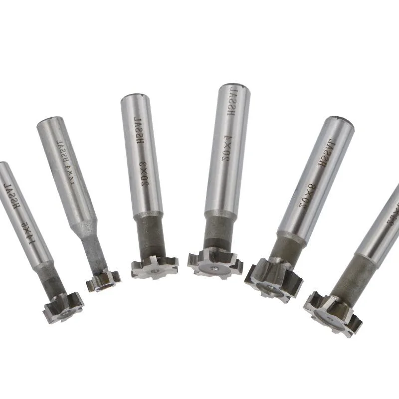 T-Slot Milling Cutter Straight Shank Carbide End Mill Welding Carbide Cutter Tungsten Steel Keyseat Cutter for Metal
