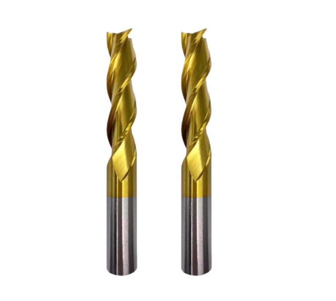 Cobalt-Containing Titanium-Coated High-Speed Steel End Mill 4 Flutes/3 Teeth 2 Flutes Straight Shank Keyway Milling Cutter