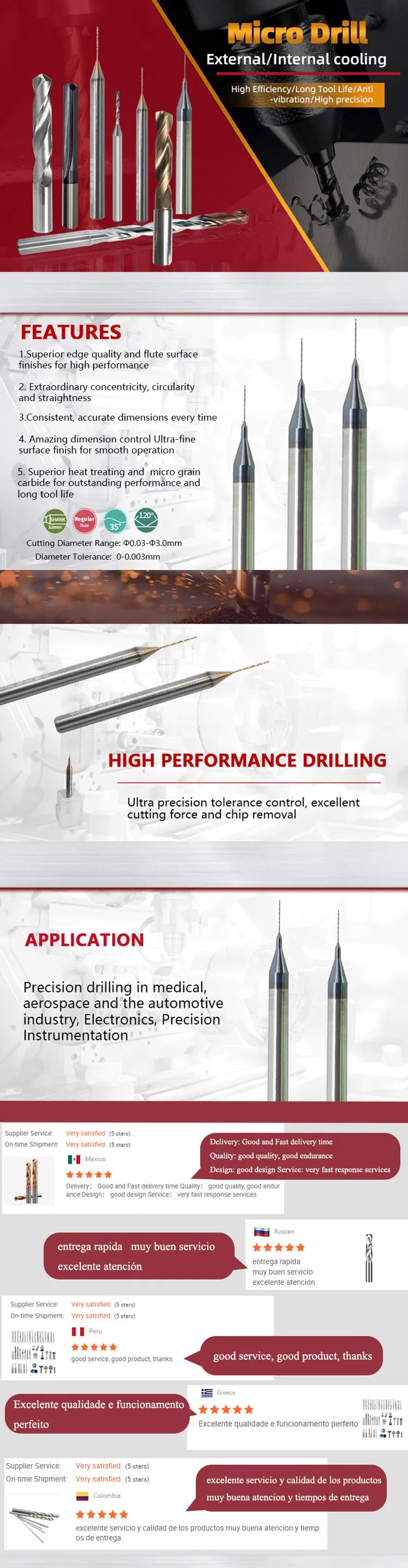 Solid Tungsten Carbide Micro Drills PCB Print Circuit Board Drill Bits for SMT CNC Durable Steel for Plastic Use