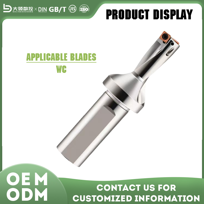 DL OEM/ODM Indexable Quick Change Drill Carbide Cutting Head 3xD Depth Coolant Insert Silver Finish Metal Drilling
