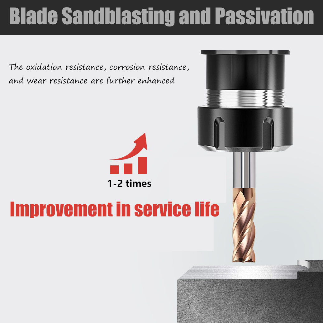 High Precision TiAlN Coated Carbide End Mill Anti Vibration 4 Flute CNC Milling Cutter For Aerospace Alloy Medical Device