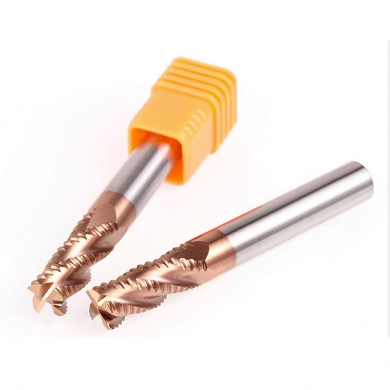 8mm Carbide Roughing End Mill 55&deg; 4-Flute Wave Design for Steel CNC Milling Cutter with Straight Shank