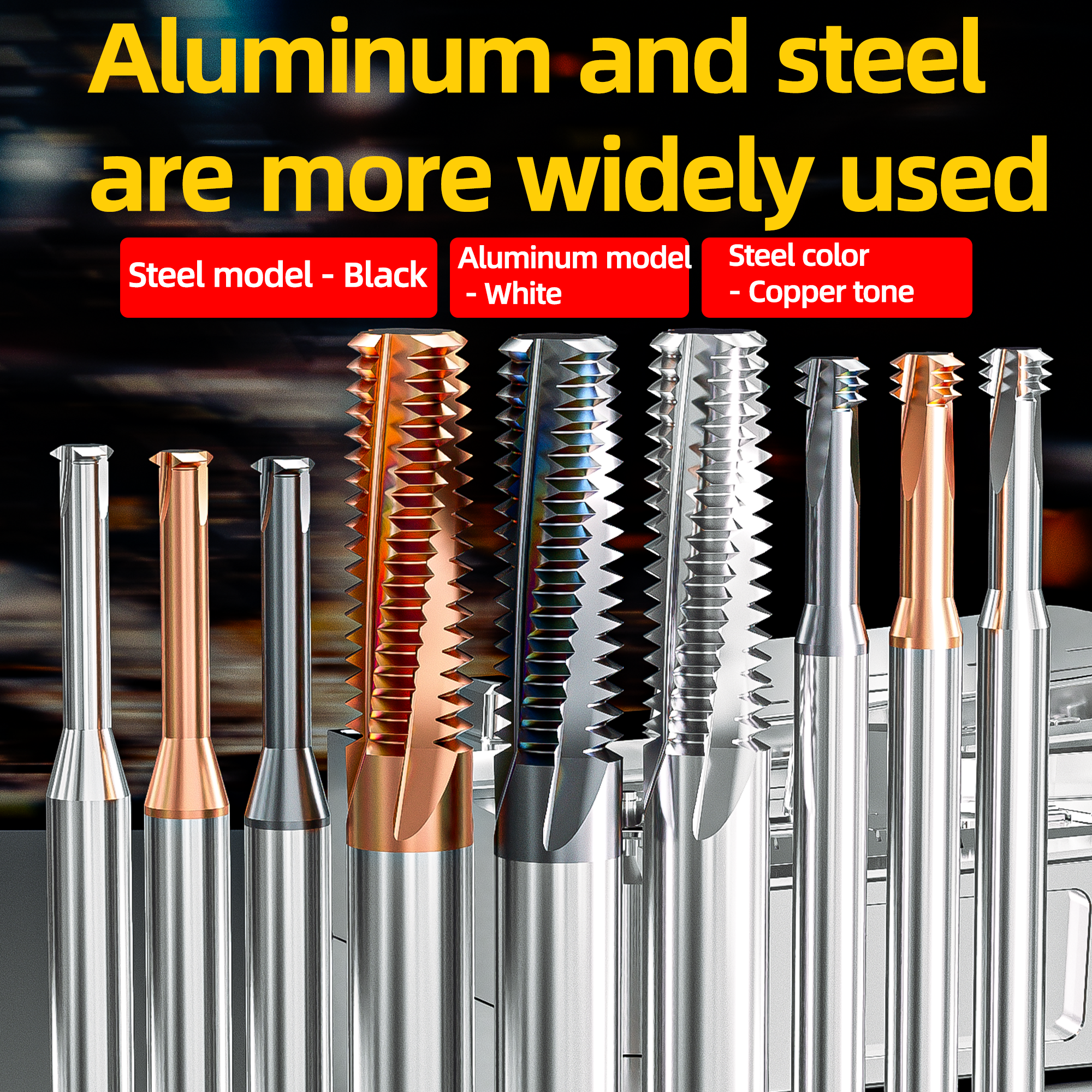 65&deg; Tungsten Carbide Full-form Thread Mill for Steel &amp; Aluminum Rc Taper Pipe Thread 1/8 1/4 3/8 1/2 3/4