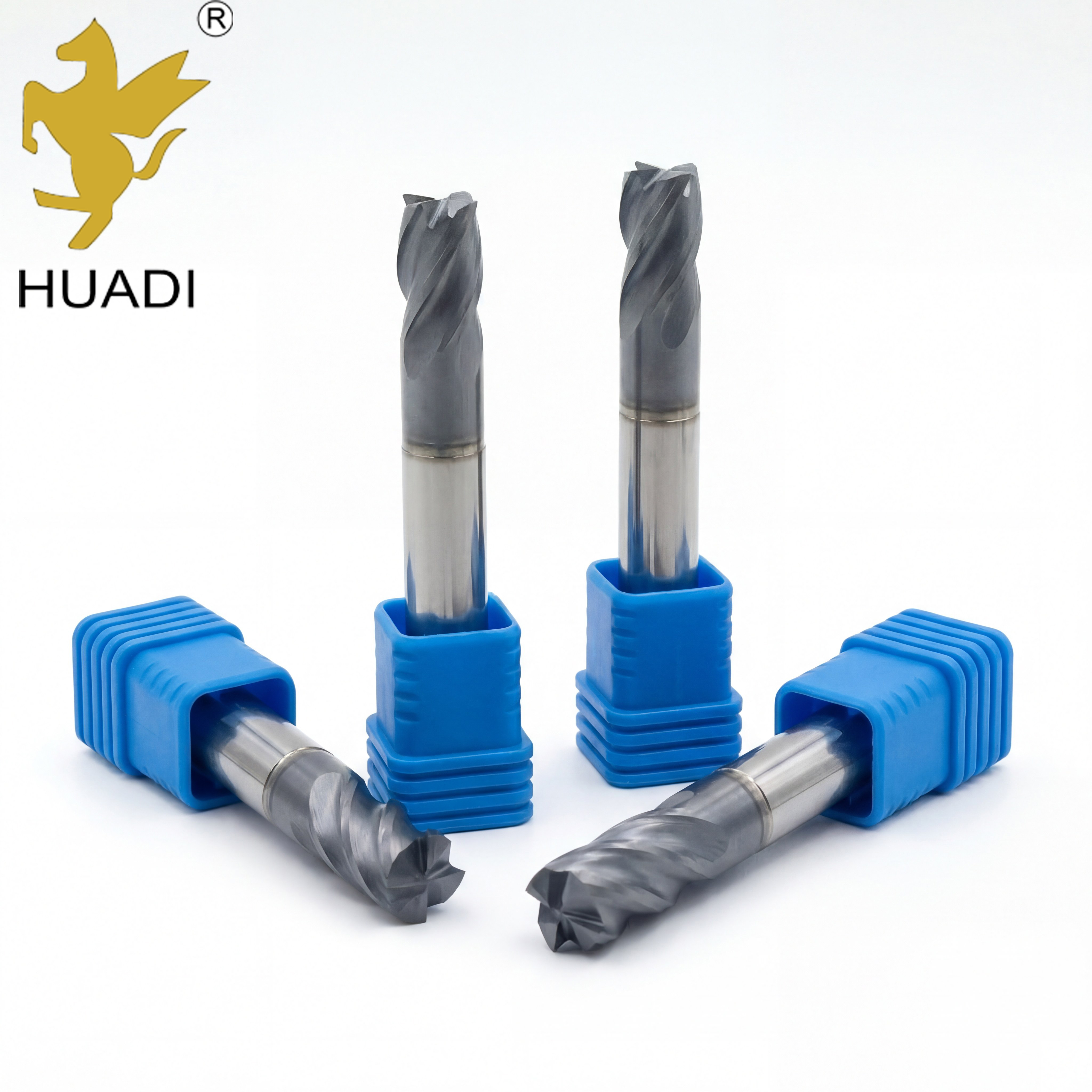 Ultra-Fine Grain Carbide End Mill HRC55/65 4 Flute Flat Nose High Precision CNC Milling Cutter Manufacturer Direct