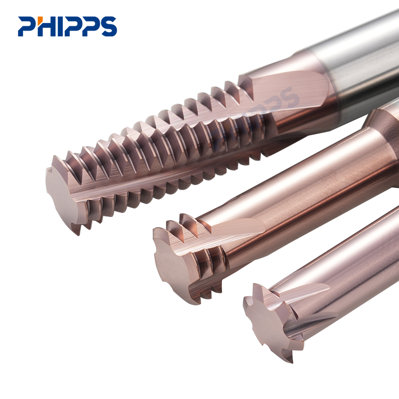 China Solid Carbide ISO Metric Three-tooth M8 M4x0.7 6mm CNC Mill End Mills Thread Milling Cutter
