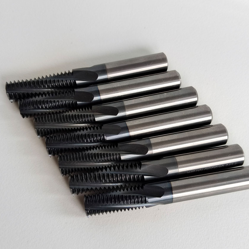 CNC45 55 60 Deg Multi-function Carbide Tungsten Steel Whole Teeth Thread Milling Cutter Full Teeth Solid Carbide Thread End Mill