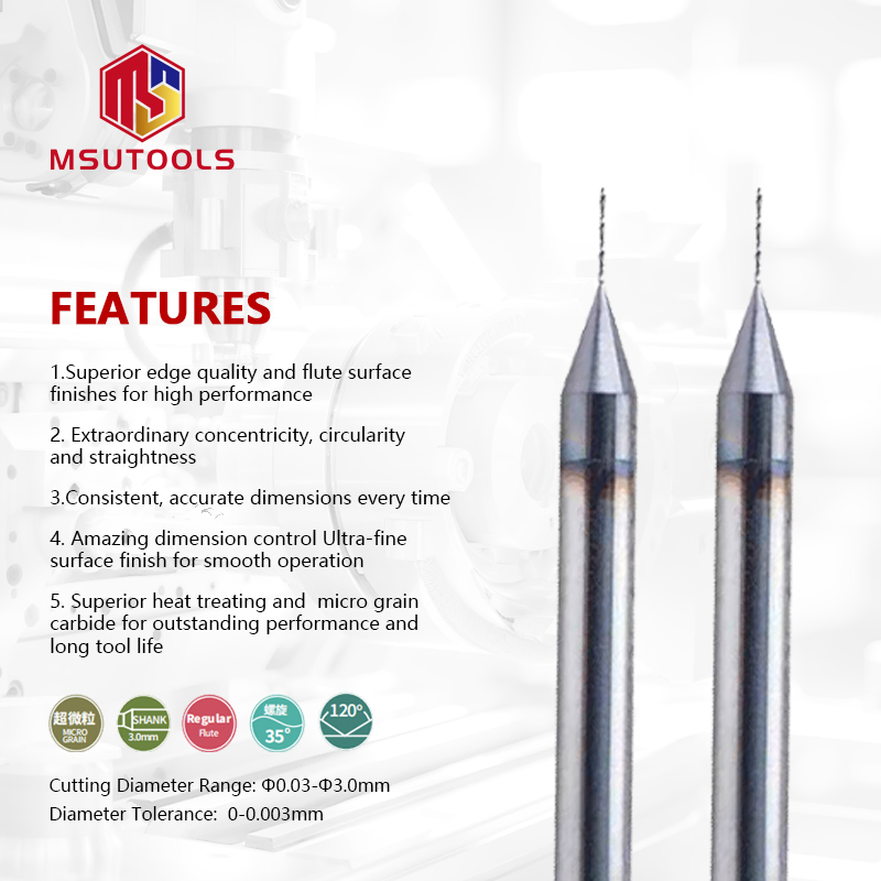 Solid Tungsten Carbide Micro Drills PCB Print Circuit Board Drill Bits for SMT CNC Durable Steel for Plastic Use