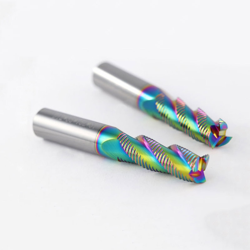 55 Degrees Carbide HRC55HRC 3-Flute OEM Roughing Cutter with Long Wave Edge Grain
