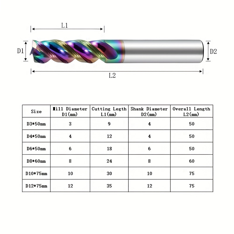 U-groove End Mill For Aluminum With Dlc Coating Carbide Endmill For Aluminum Diameter 4 Endmills Cut Spiral Router Bits