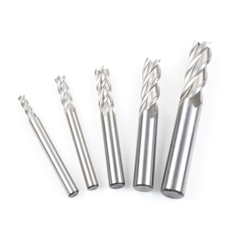3 Flute 1.5mm-23mm Straight Handle Keyway White Steel Milling Cutter HSS End Mill CNC Router Milling