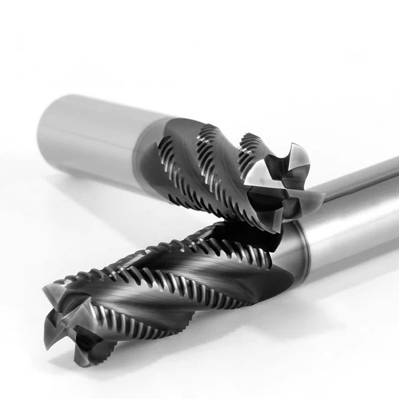 4 Flute HSS Roughing End Mill TiAlN Coated CNC Milling Cutter 6-32mm for Steel Aluminum