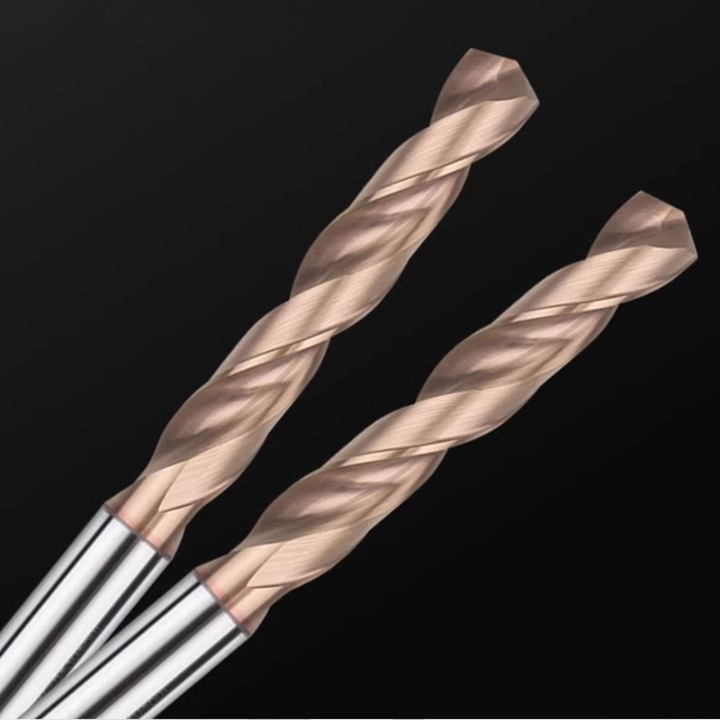 6.1-8mm 5xd DIN Solid Carbide Drill with No Coolant Holes Tisin Carbide Drill Bits for Hardened Steel