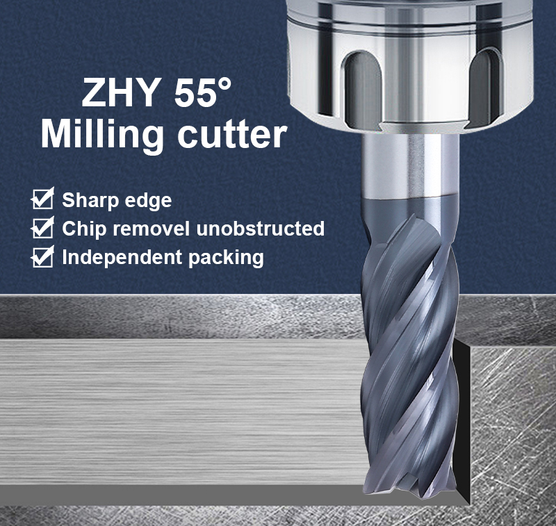 Four Flutes Corner Radius End Mill Carbide End Mills 10mm Endmill Carbide 4 Flutes 55 Hrc Milling Cutter