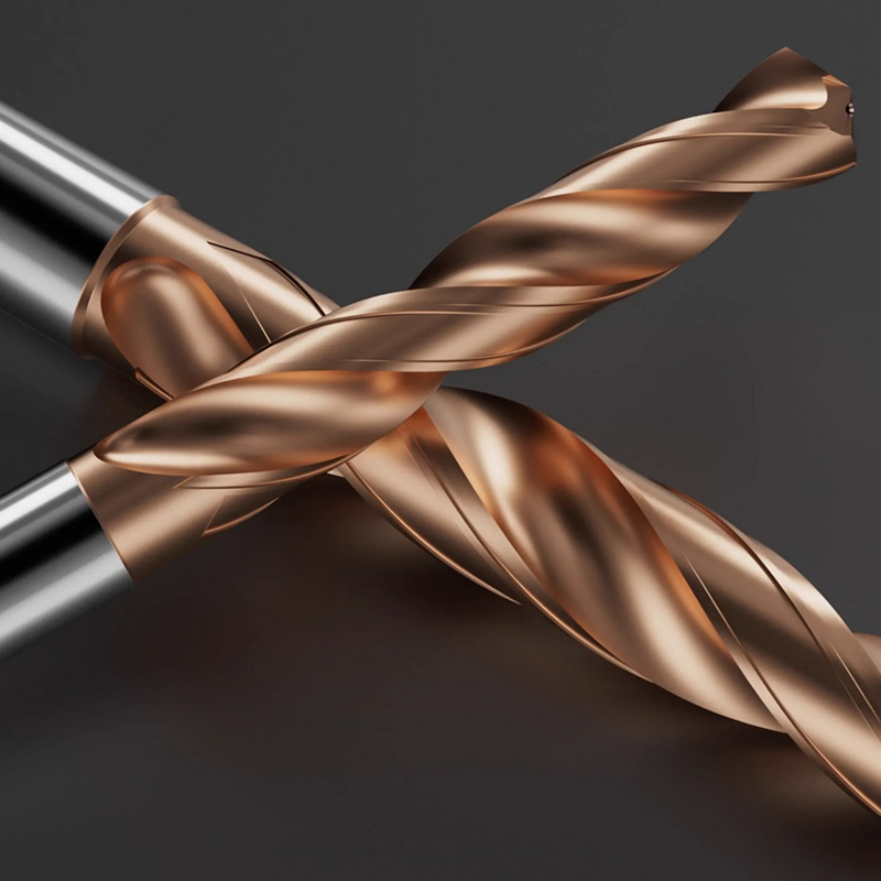 6.1-8mm 5xd DIN Solid Carbide Drill with No Coolant Holes Tisin Carbide Drill Bits for Hardened Steel